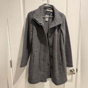 L.L. Bean Gray Wool Blend Coat Small Bellandi Italy Fabric